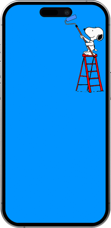Snoopy Mobile Wallpaper Snoopy painting the Dynamic Island
