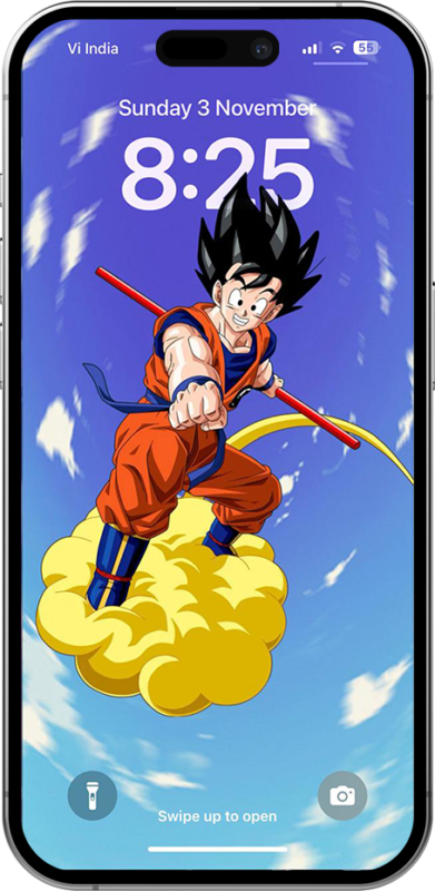 Goku-Anime Son Goku from Dragon Ball as an iPhone lock screen wallpaper