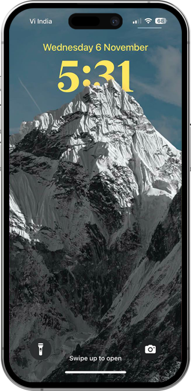 Mountain Peak Mountain peak adding depth effect on iPhone lock screen